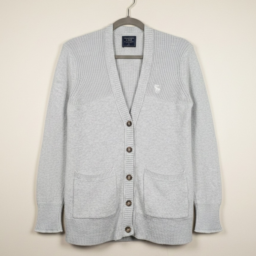 Abercrombie & Fitch Icon Boyfriend Cardigan Heathered Light Mint Green Size M